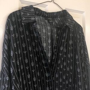 Black printed oversized blouse